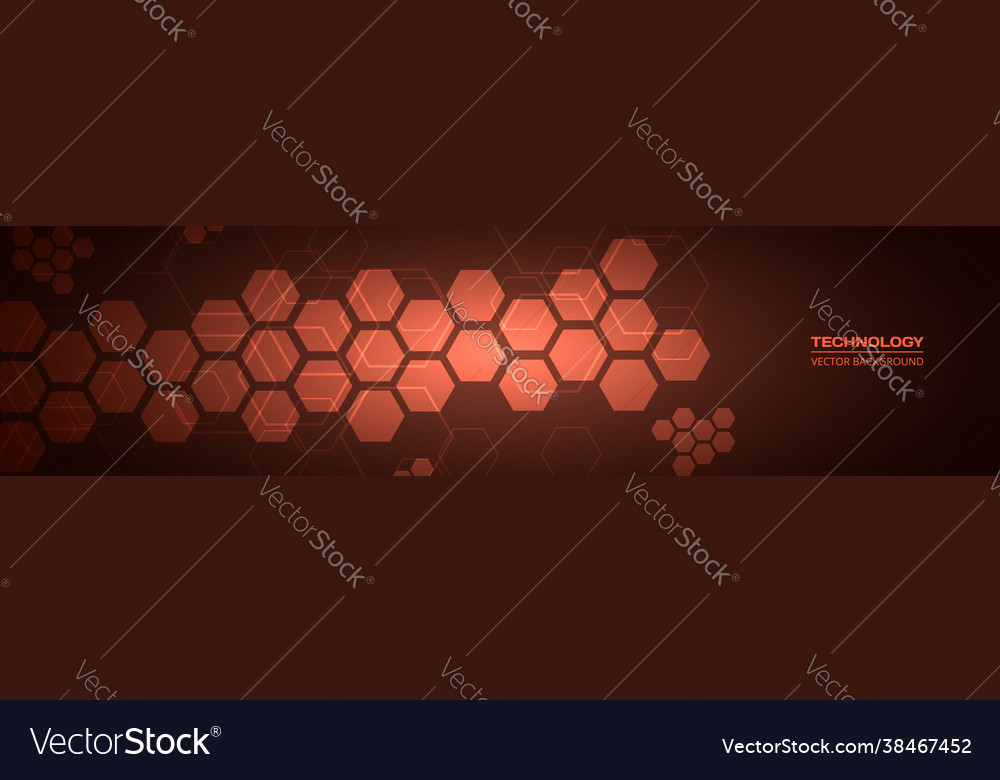 Red Hexagonal Technology Abstract Background