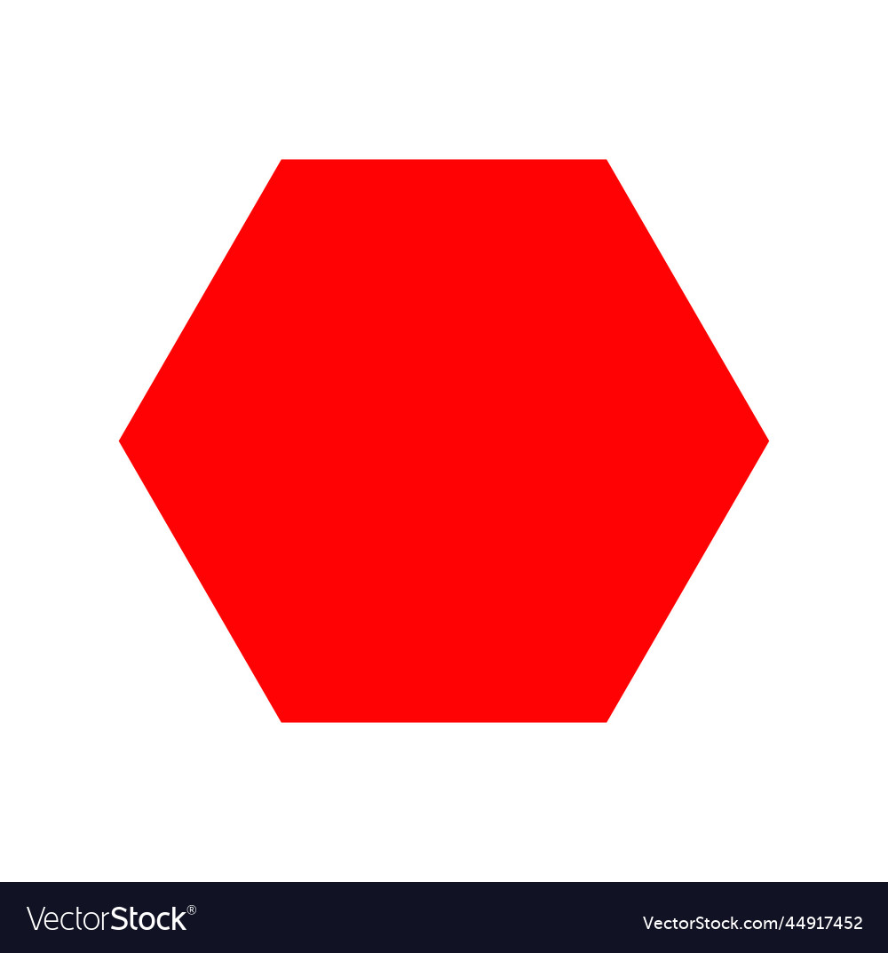 Red isolated big hexagon shape icon Royalty Free Vector