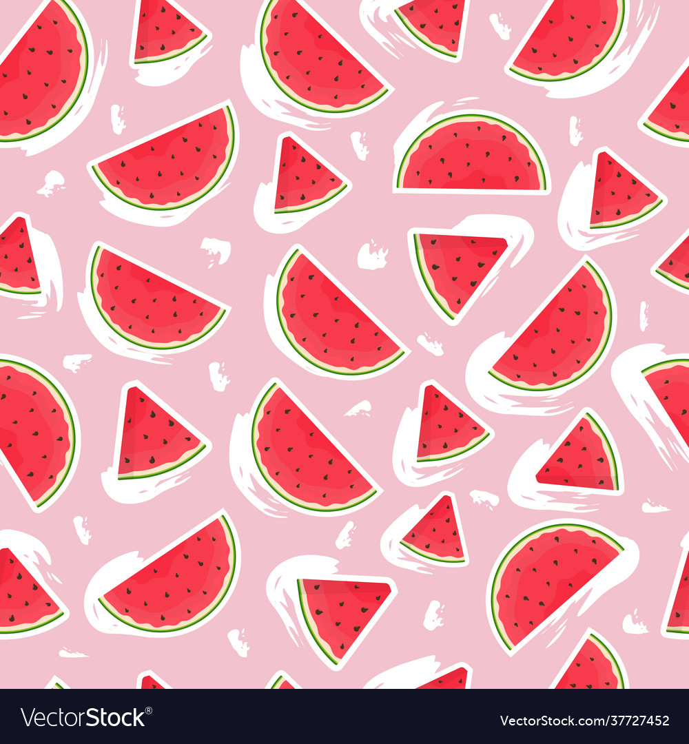 Seamless pattern with slices watermelon