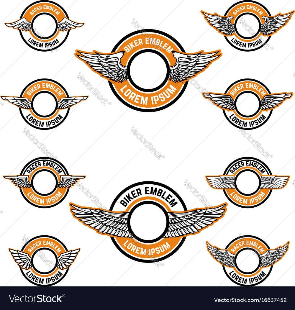 set of blank emblems