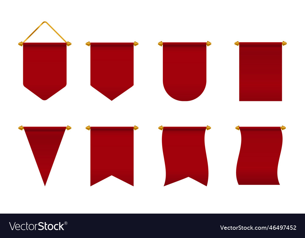 Set of hanging flags with different shapes Vector Image