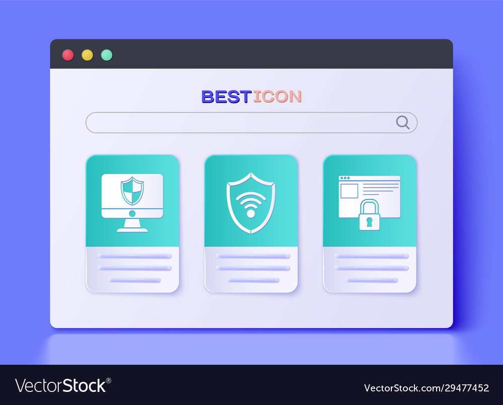 Set shield with wifi wireless internet network vector image Set shield with wifi wireless internet network
