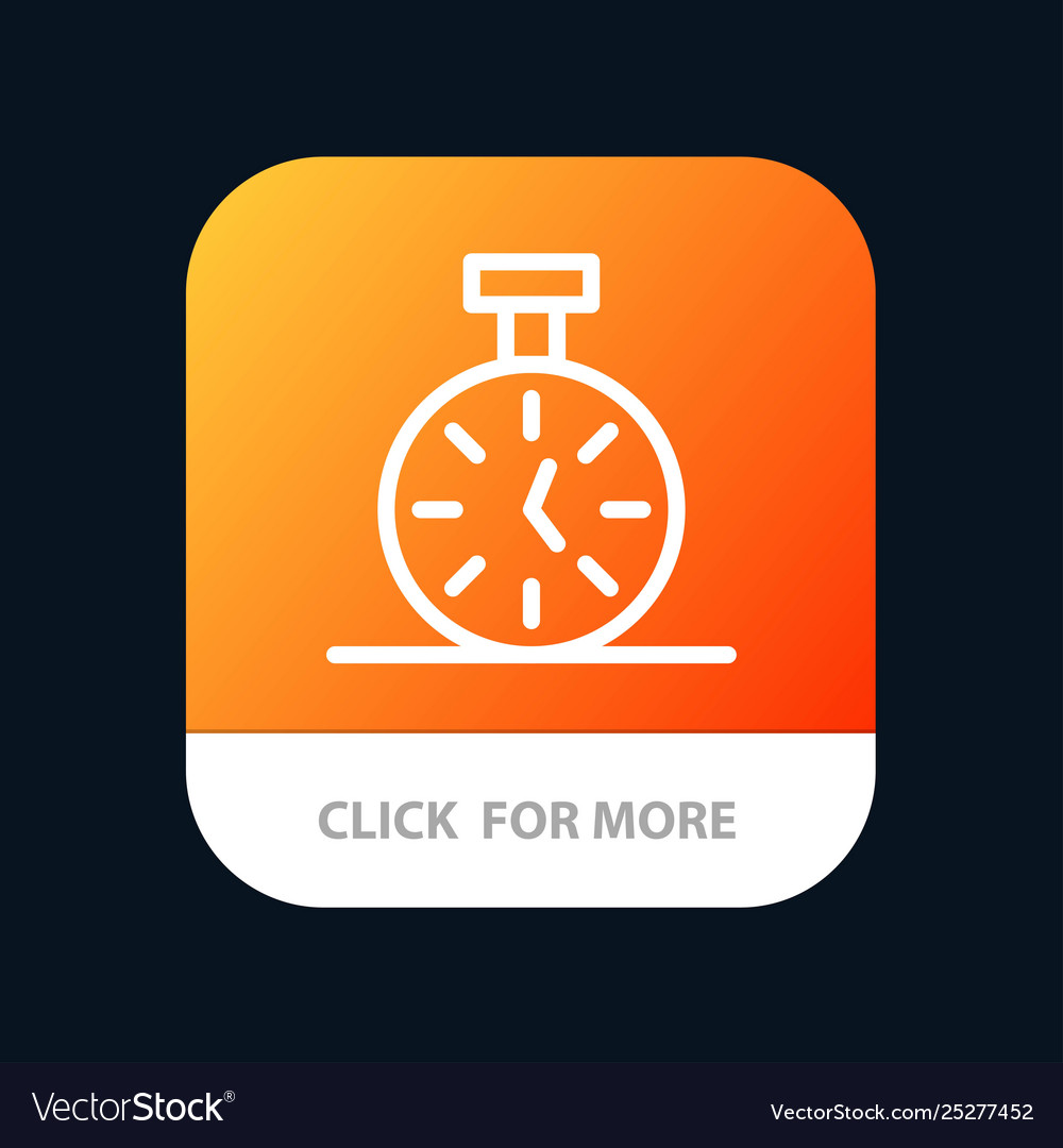 Stopwatch time timer count mobile app button vector image Stopwatch time timer count mobile app button