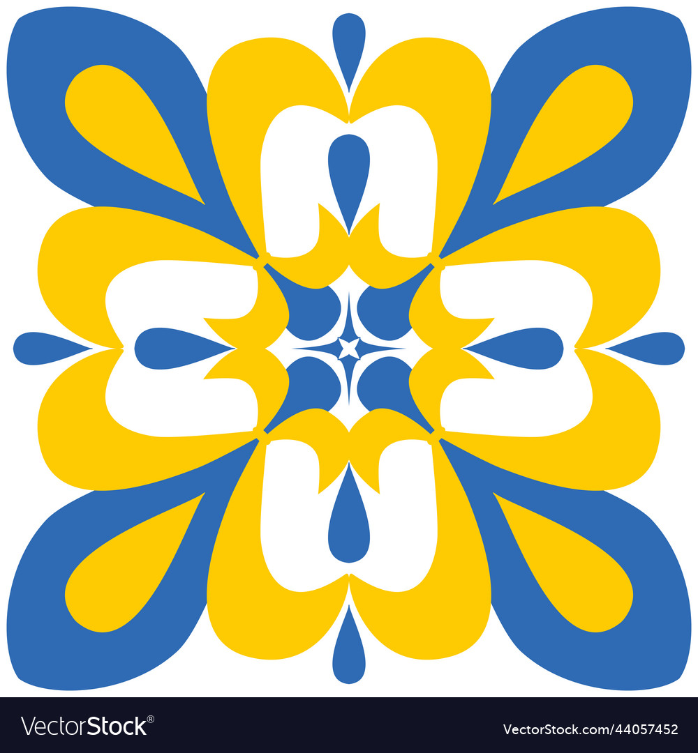 Symmetrical pattern for azulejo or talavera