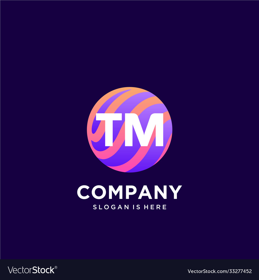 Tm initial logo with colorful template Vector Image Tm initial logo with colorful template