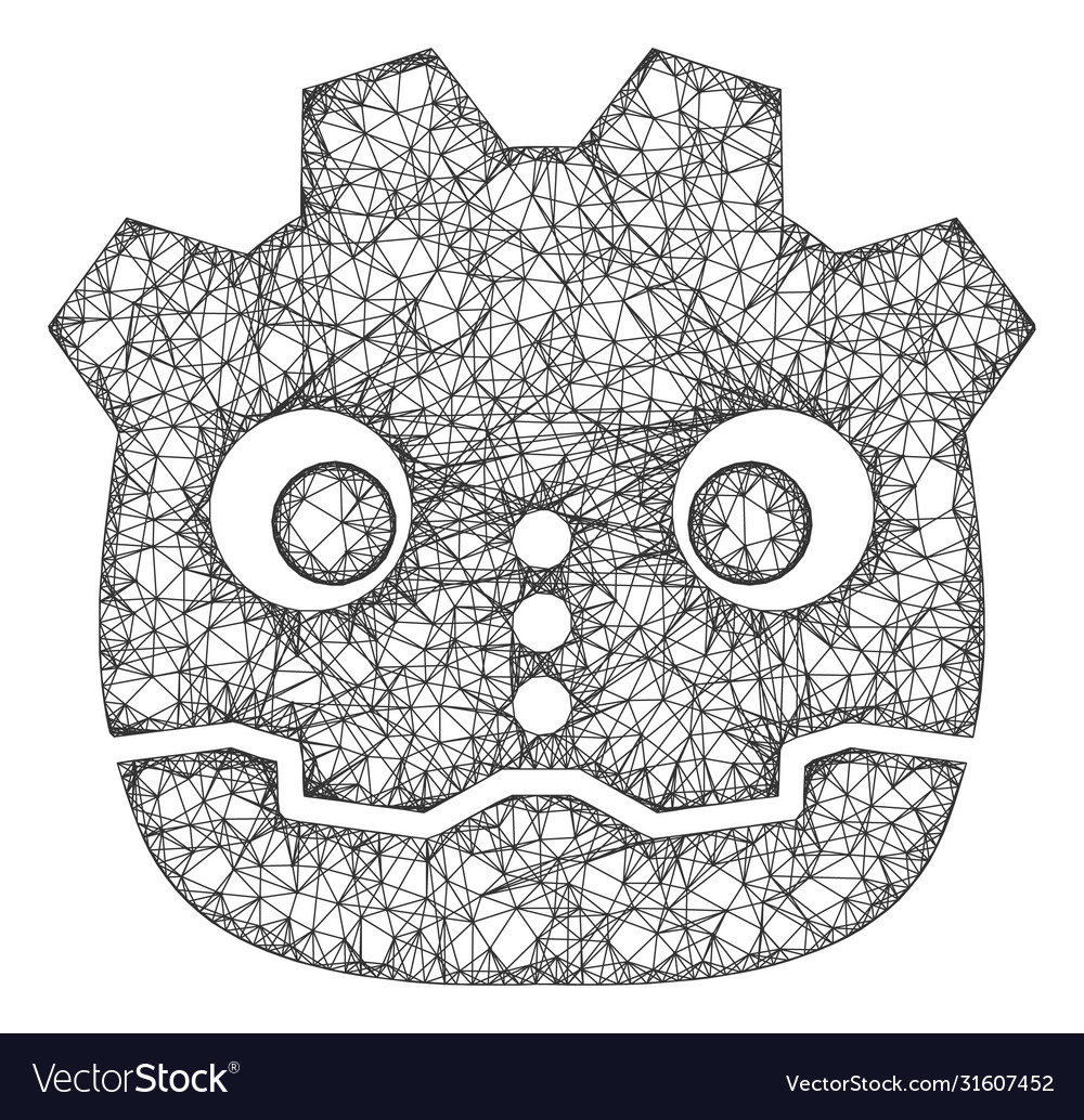Web mesh robot head icon Vector Image Web mesh robot head icon
