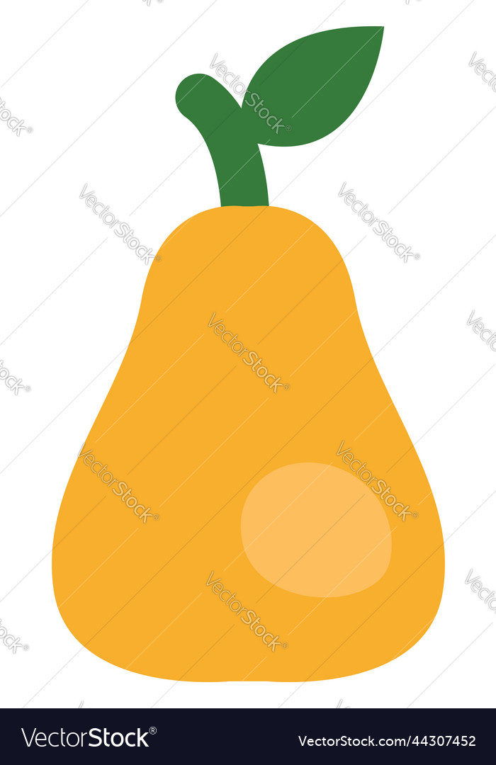 Yellow sweet pear on a white background