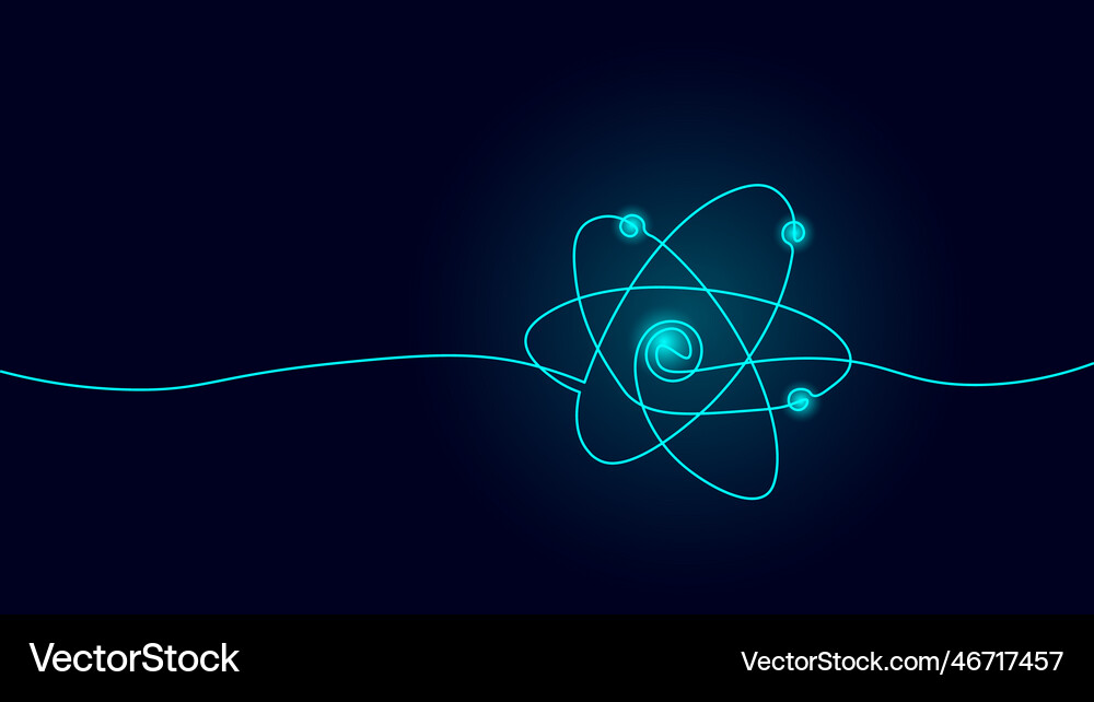 Atom structure science sign e-learning distance Vector Image