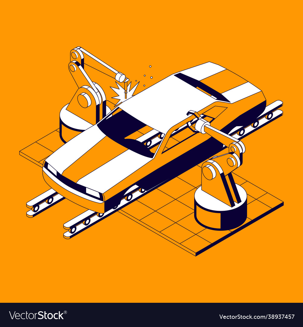 Car body assembly composition Royalty Free Vector Image