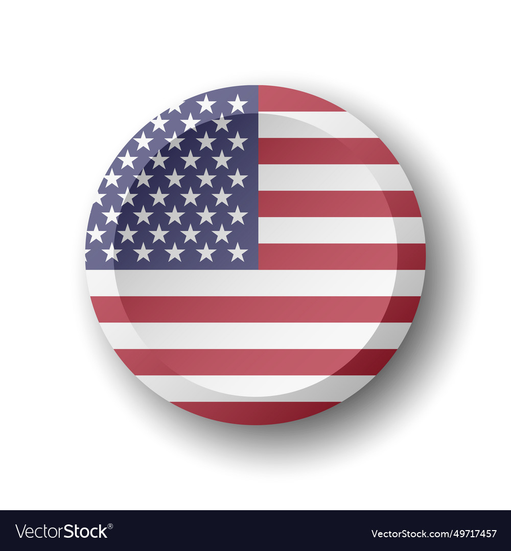 Circle button flag of united states america Vector Image