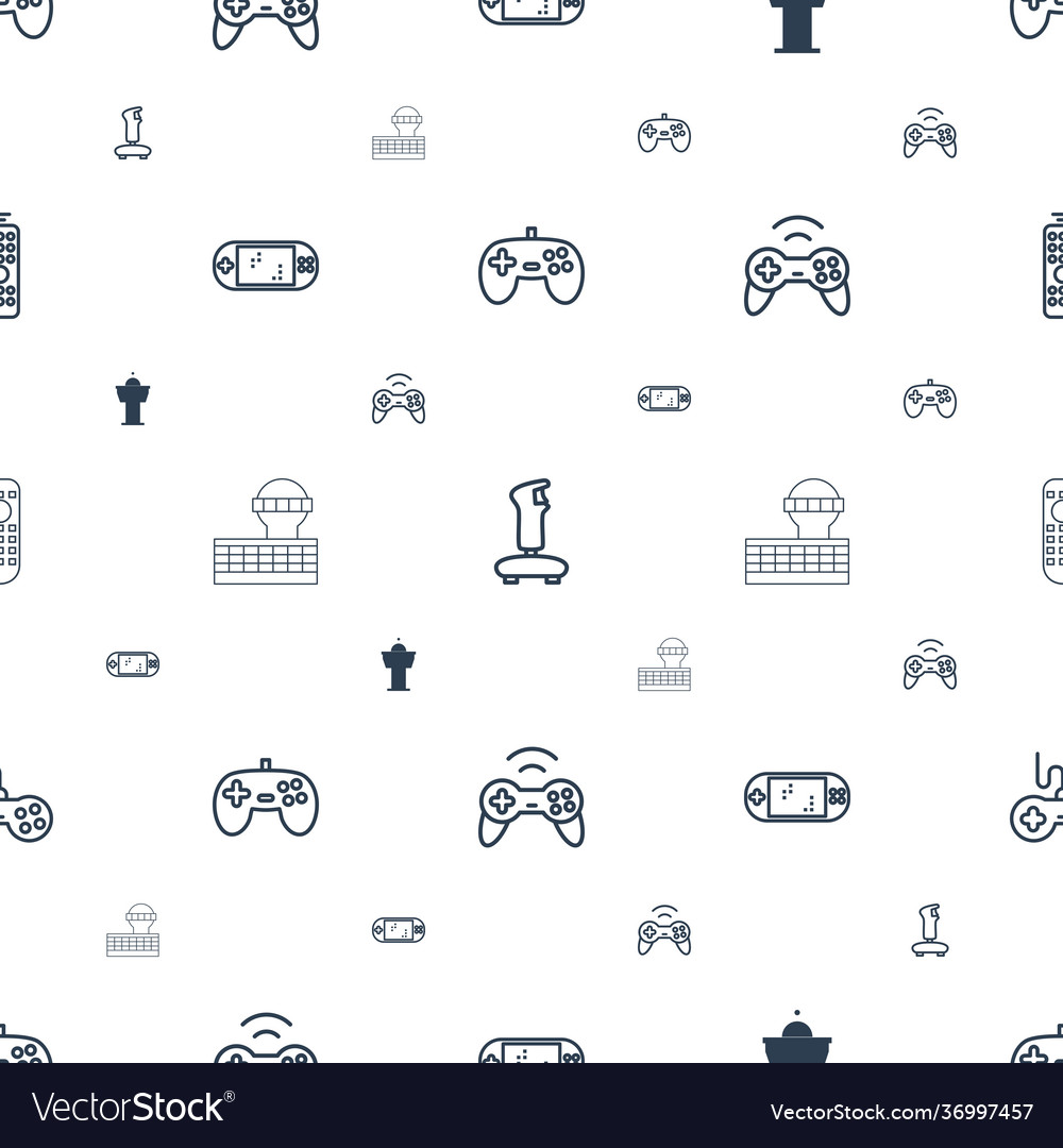 Controller icons pattern seamless white background vector image Controller icons pattern seamless white background