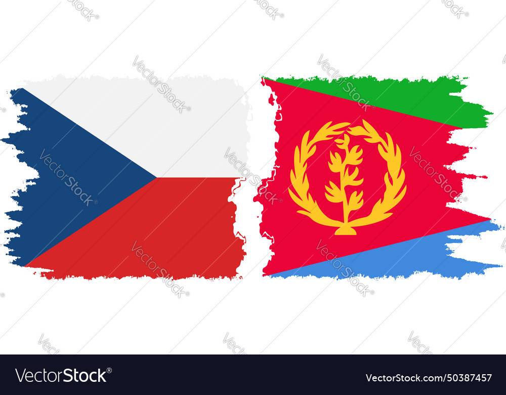 Eritrea and czech grunge flags connection Vector Image Eritrea and czech grunge flags connection