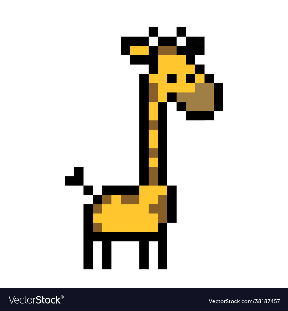 Giraffe pixel image for game assets