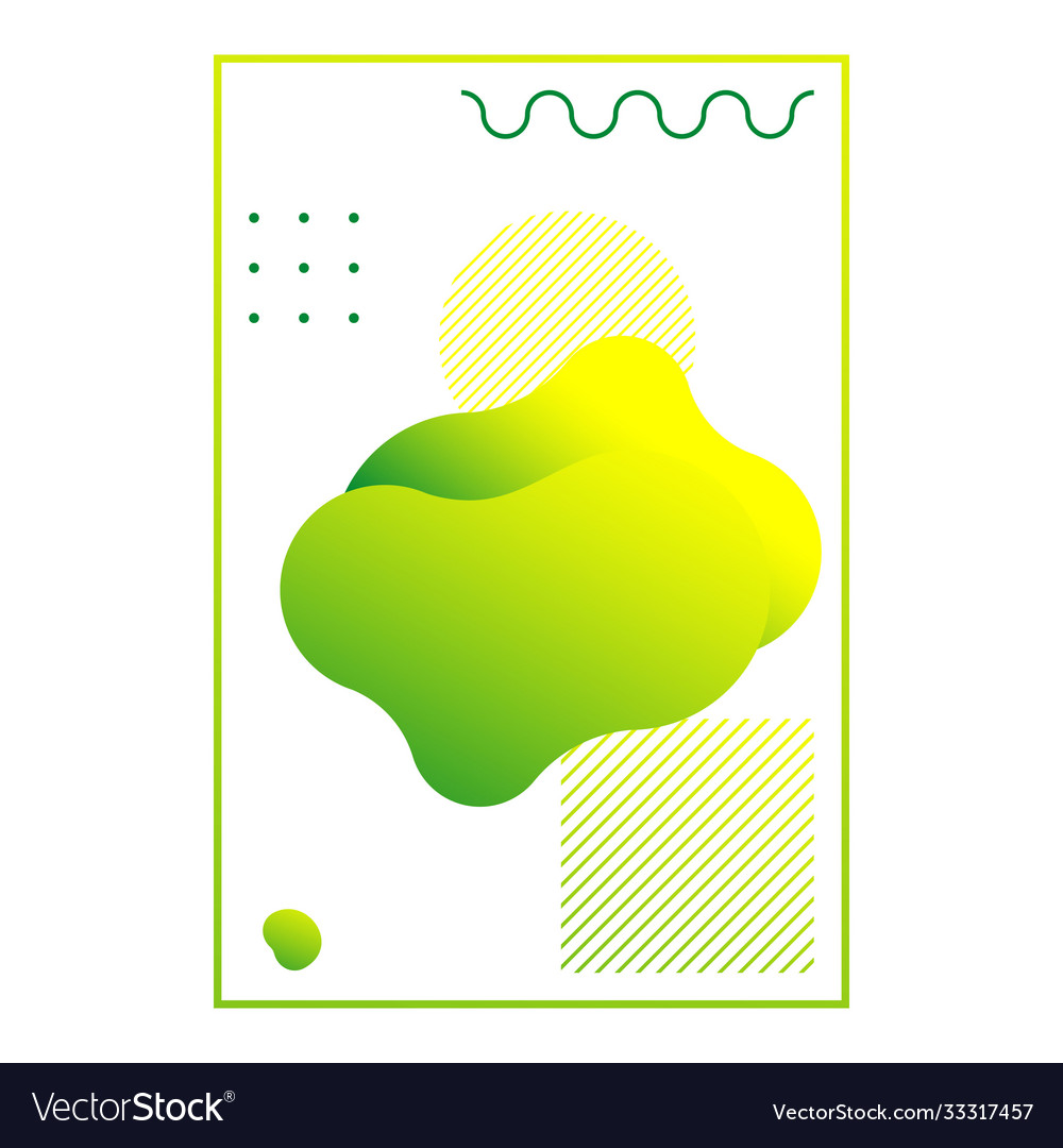 Gradient abstract liquid shape with geometric