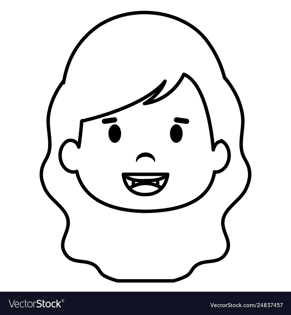 Little girl head icon Royalty Free Vector Image