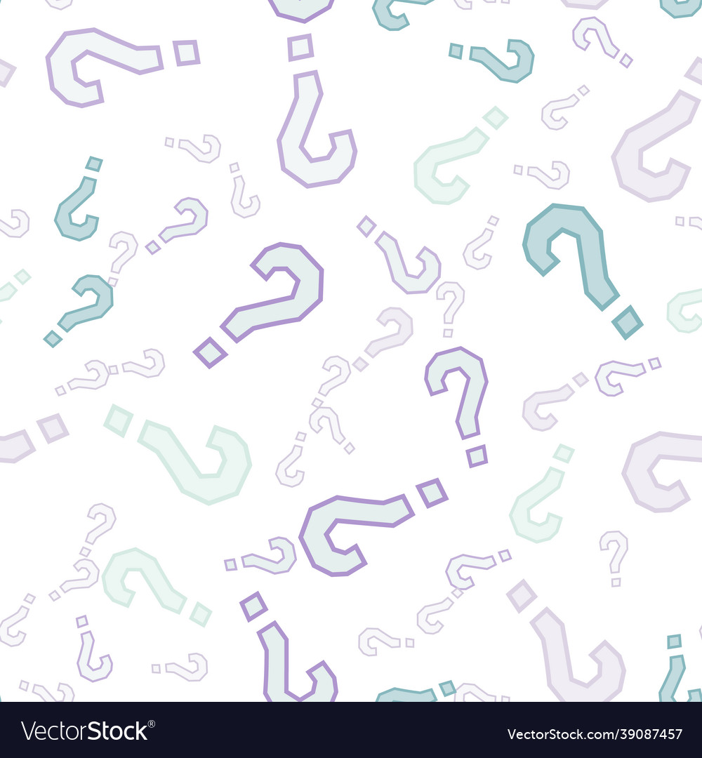 Quiz seamless pattern question marks doubt faq vector image Quiz seamless pattern question marks doubt faq