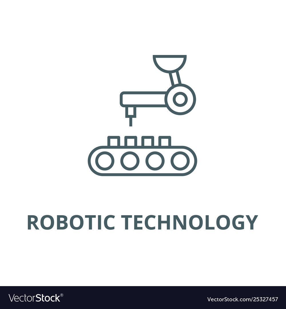 Robotic technology line icon linear vector image Robotic technology line icon linear