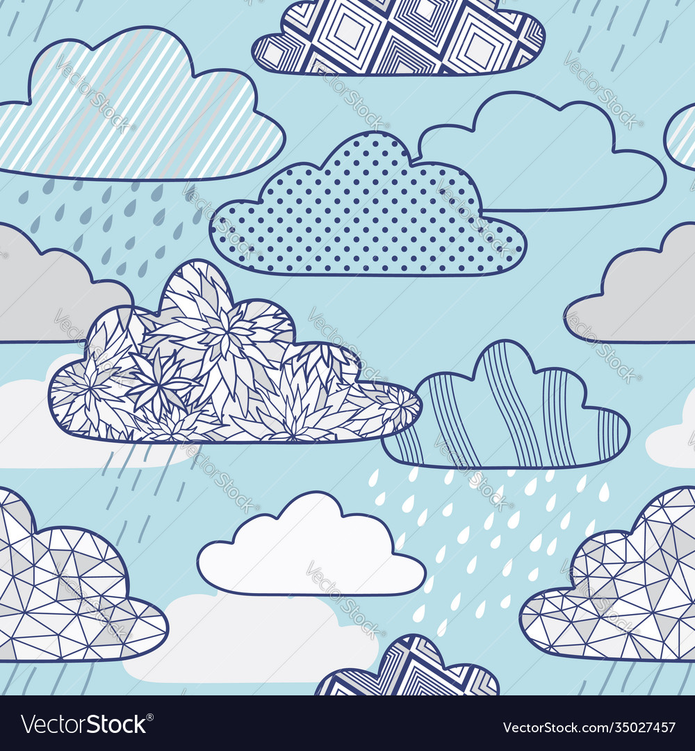 Seamless pattern with clouds