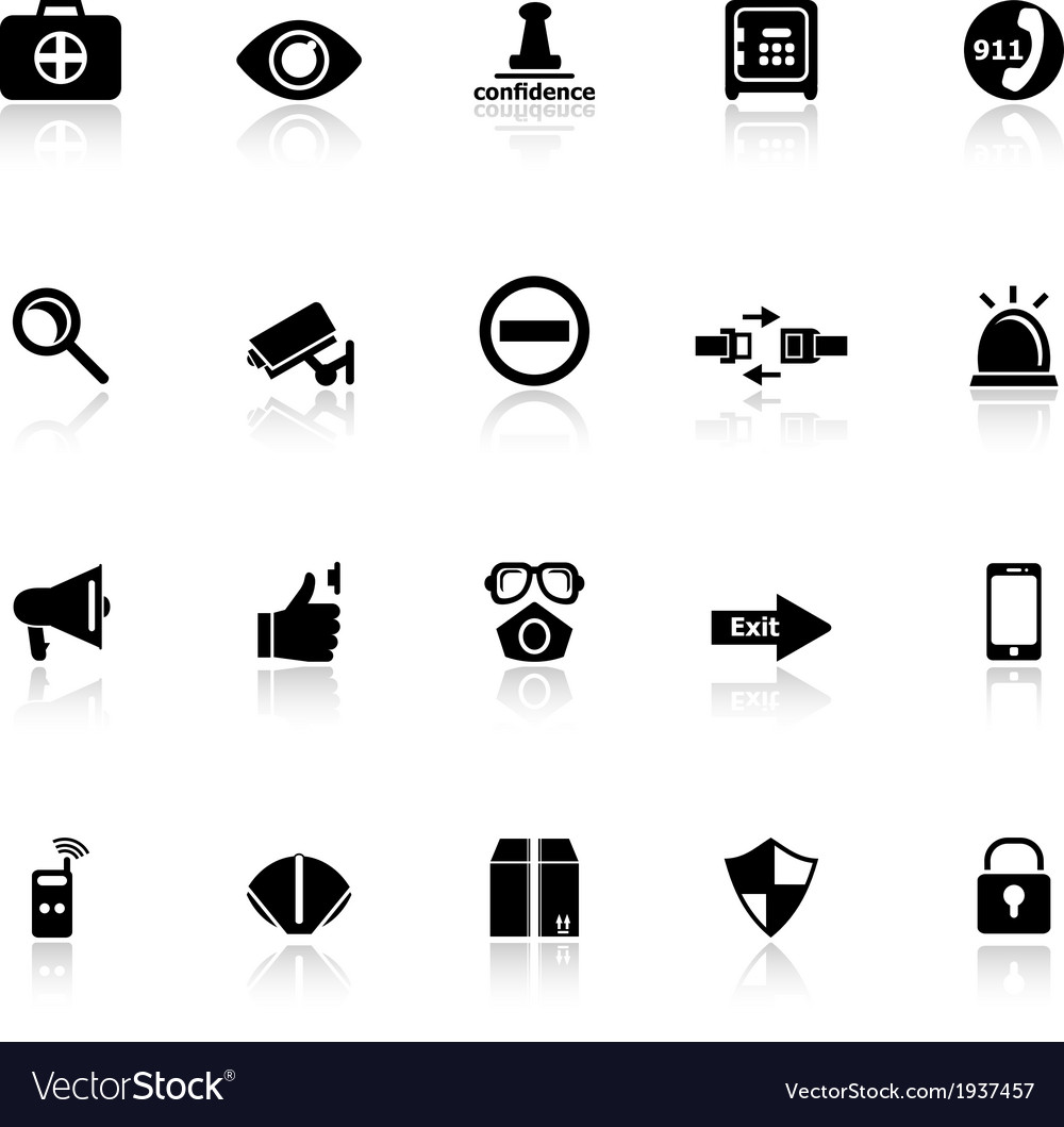 Security Icon Set - Reflective