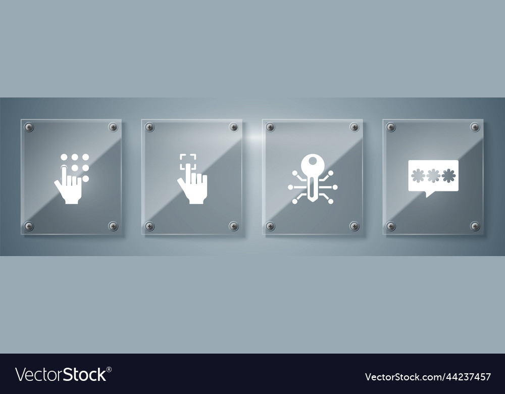 Set password protection smart key fingerprint vector image Set password protection smart key fingerprint