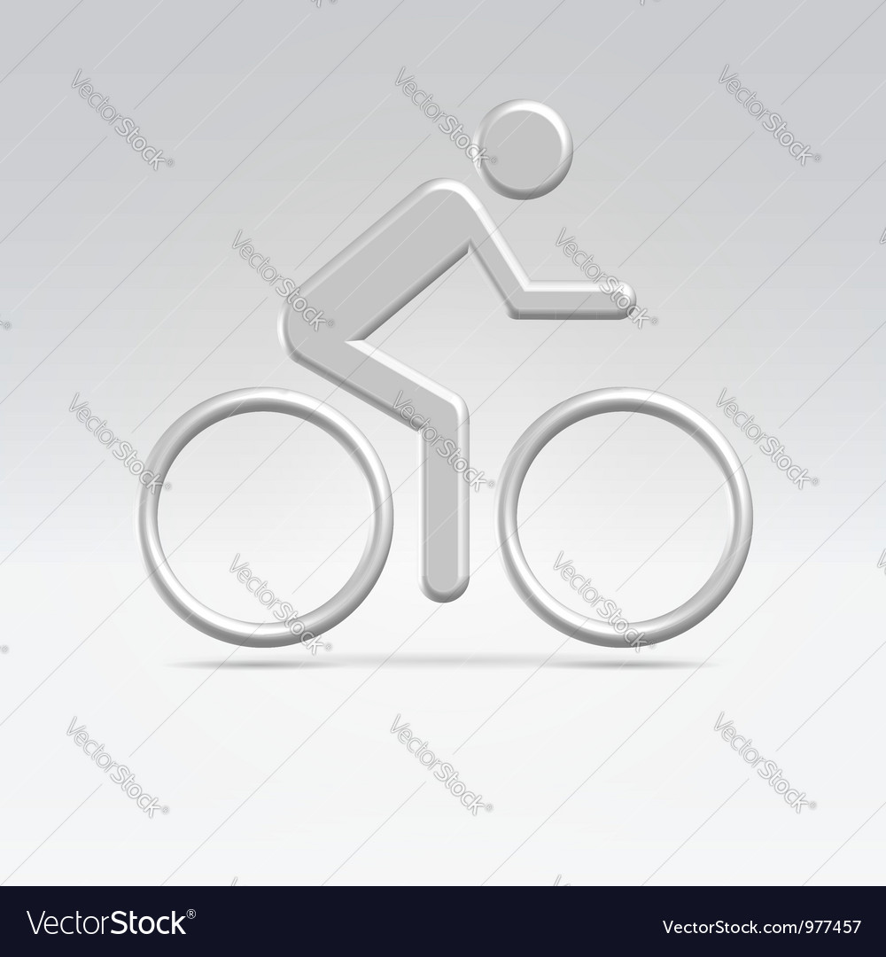 Silver cyclist icon