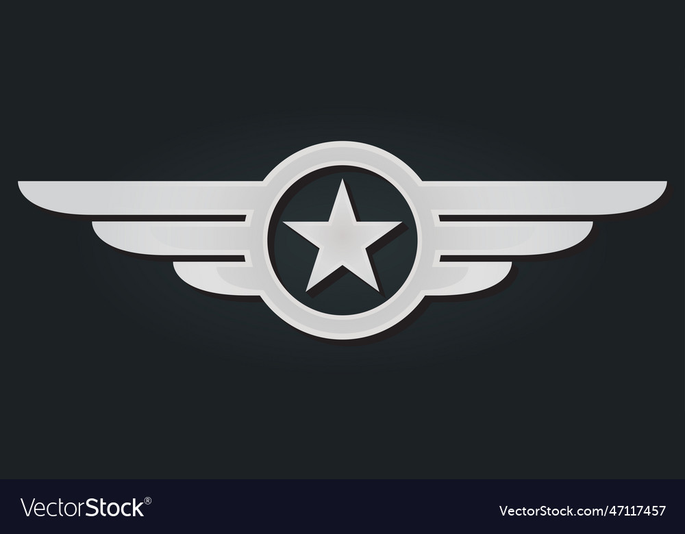 Star with wings logo military army winged badge Vector Image