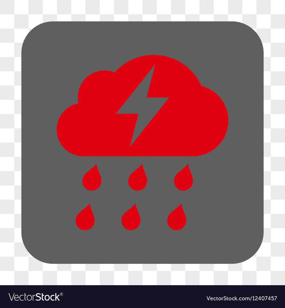 Thunderstorm rounded square button