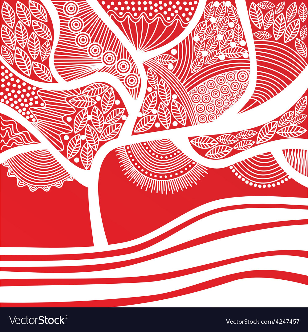 Tree pattern red and white