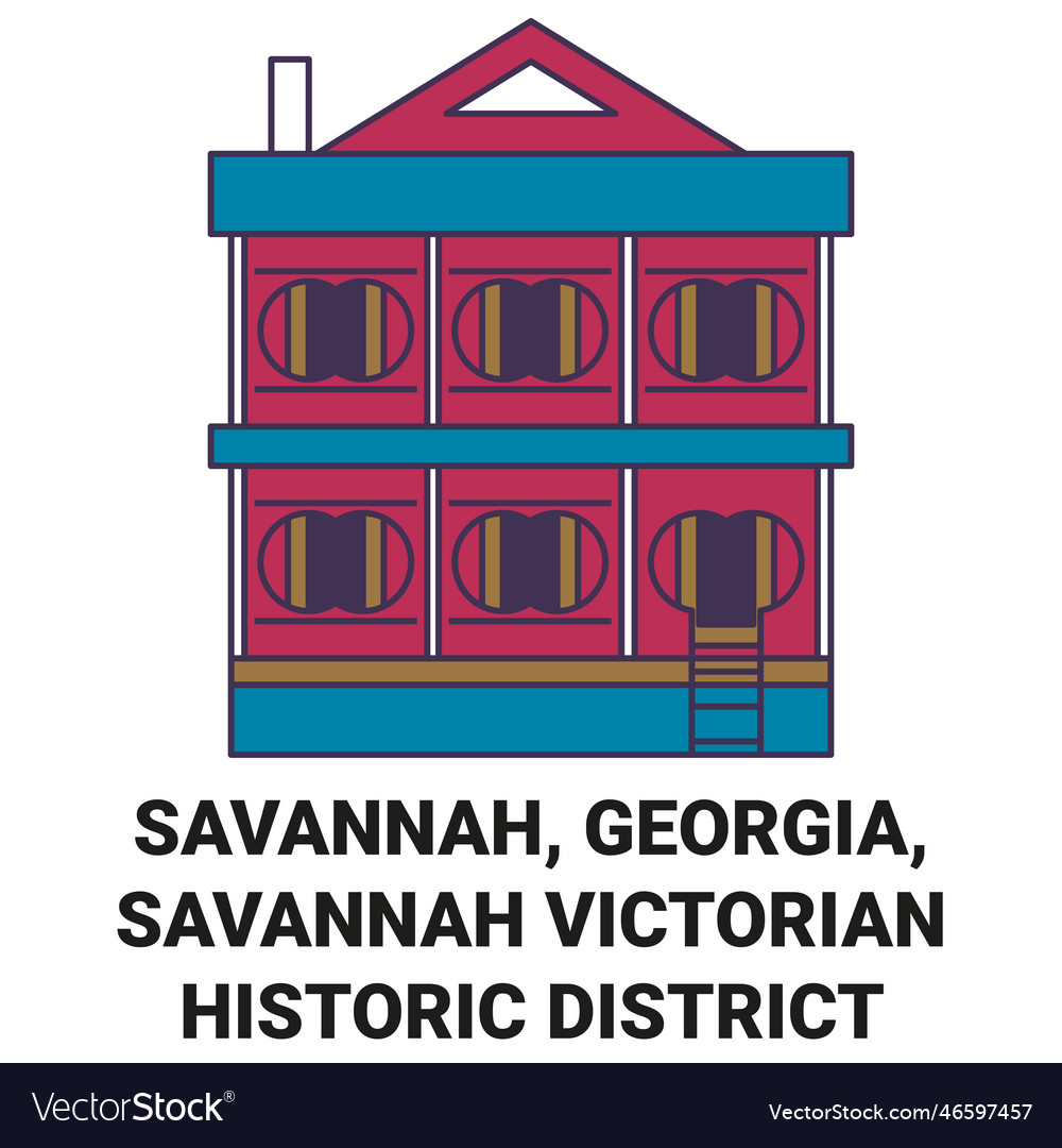 United states savannah georgia Royalty Free Vector Image