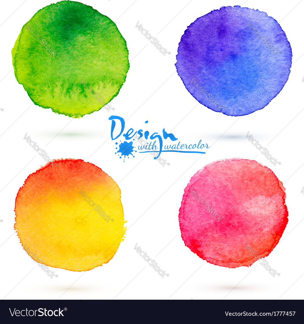 Download Watercolor circle splashes set Royalty Free Vector Image