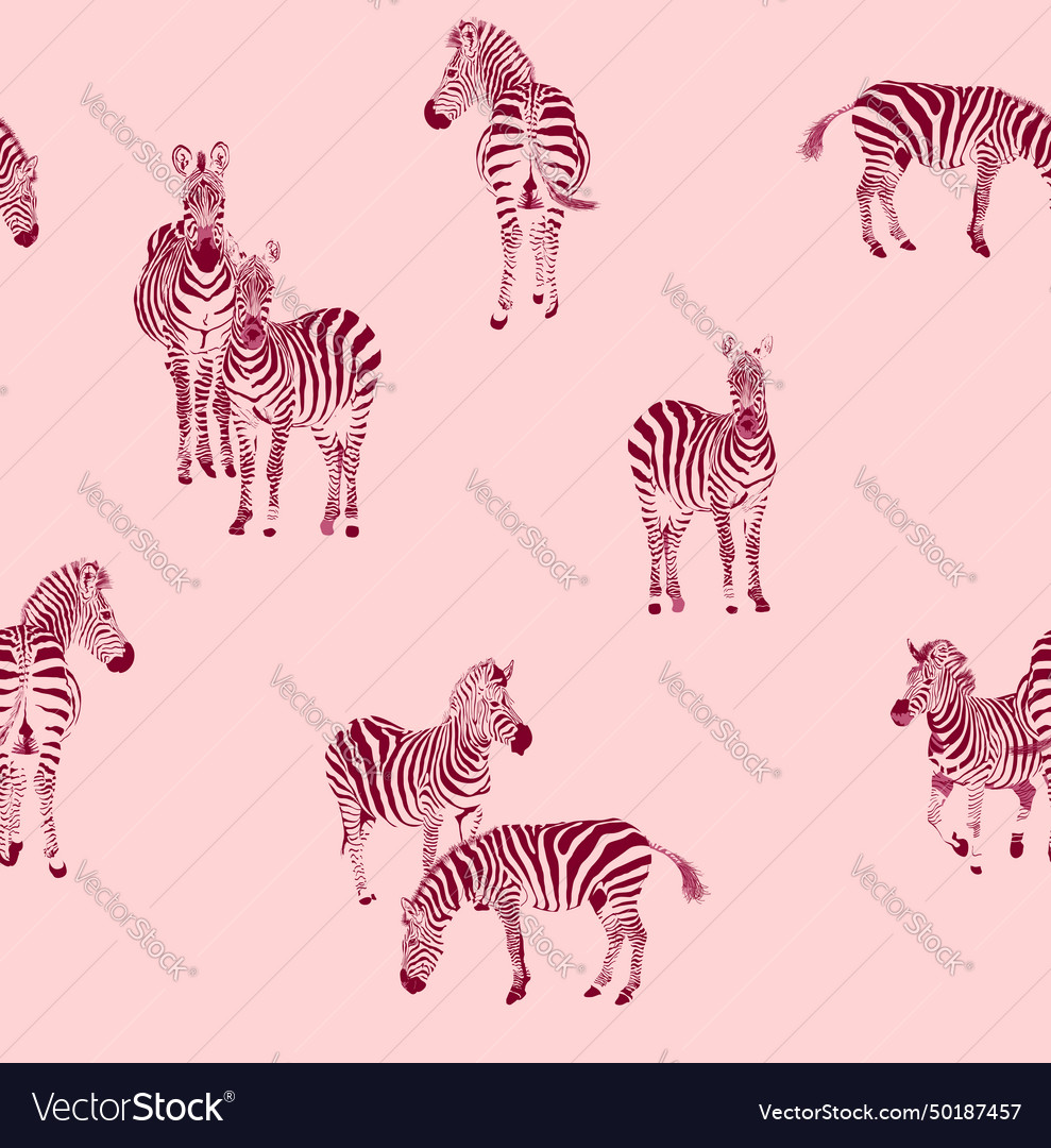 Zebra draw seamless pattern