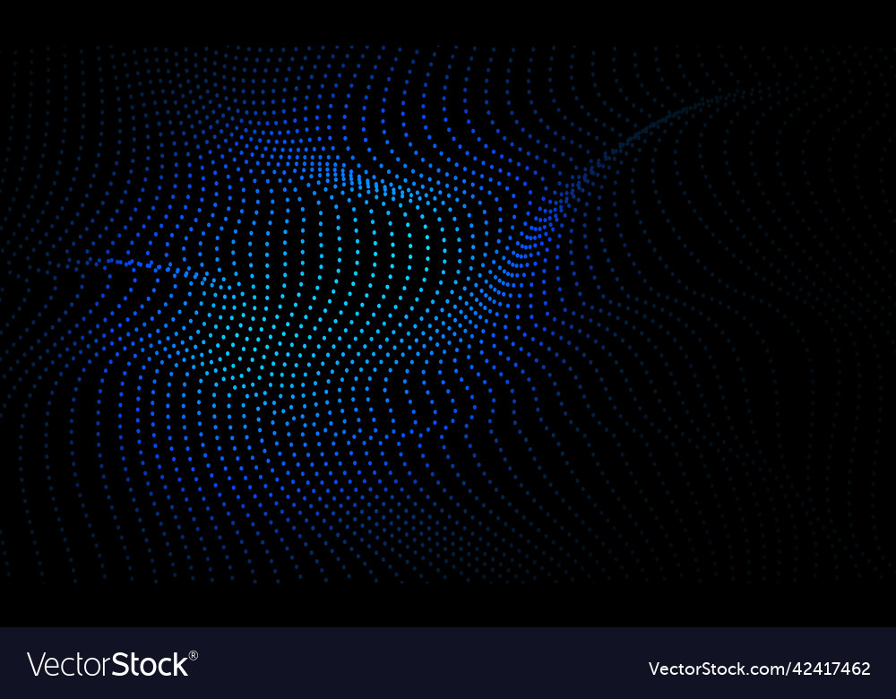Abstract 3d wave curve moving dots flow particles vector image Abstract 3d wave curve moving dots flow particles