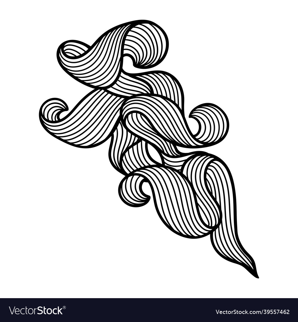Background with wave line curls monochrome vector image Background with wave line curls monochrome