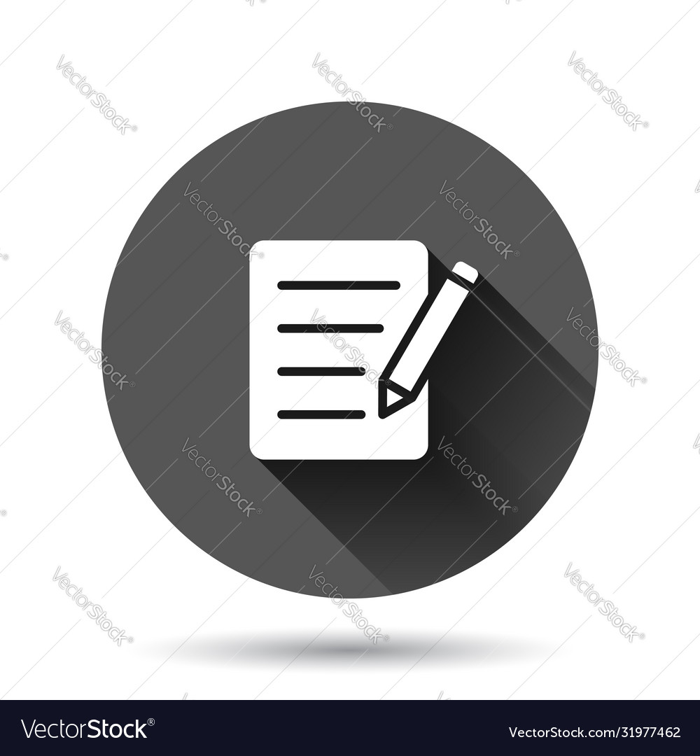 Blogging icon in flat style document with pen vector image Blogging icon in flat style document with pen