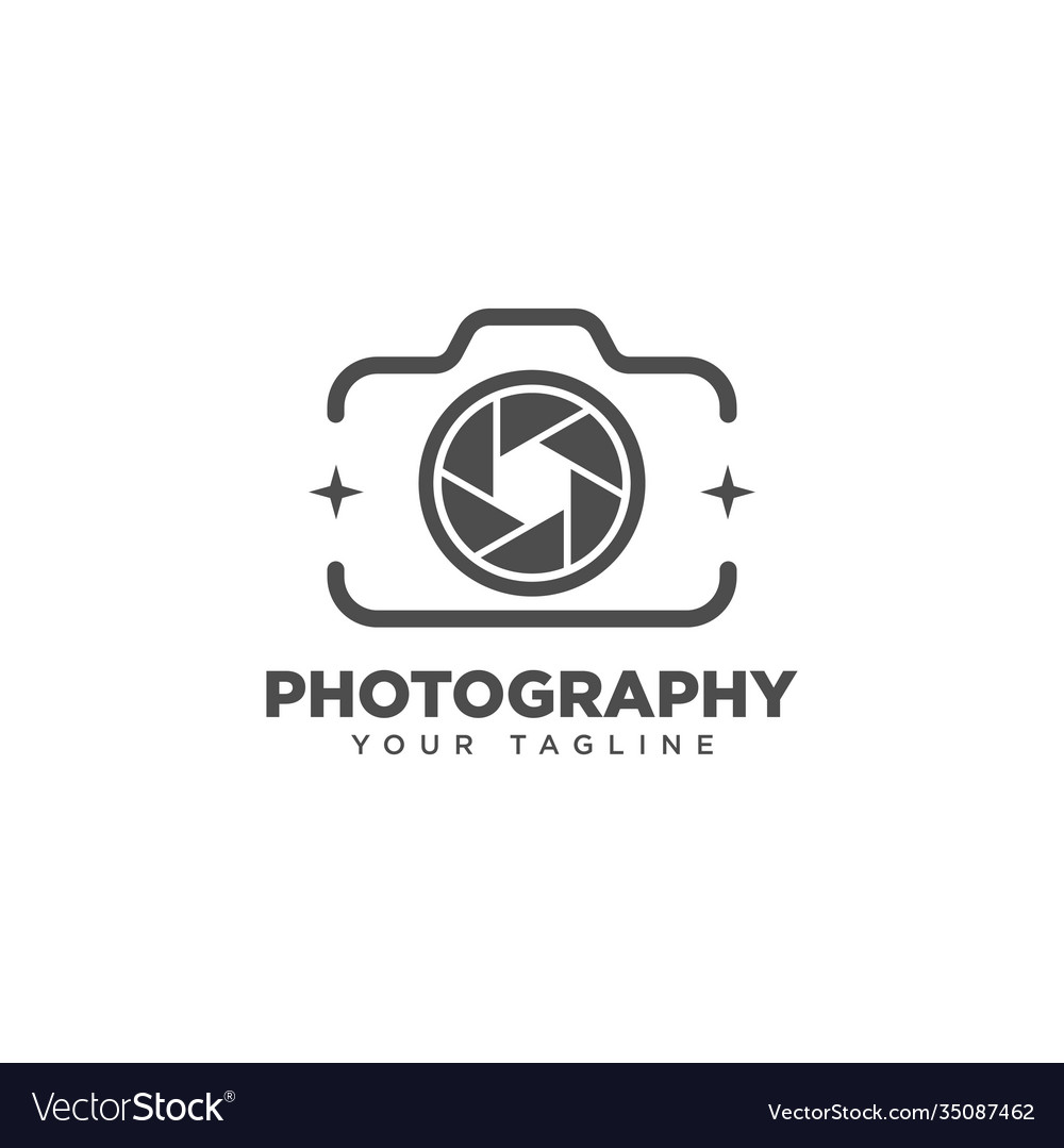 Camera photography logo design template Royalty Free Vector