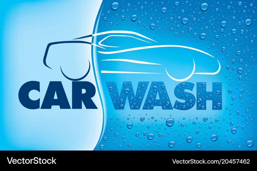 Car wash concept with many water drops Royalty Free Vector