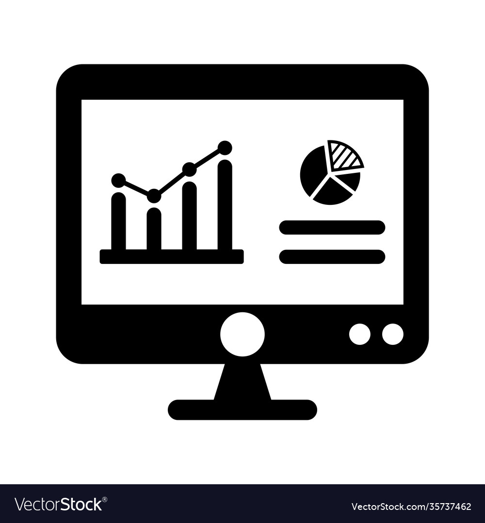 Charts display monitoring icon black version