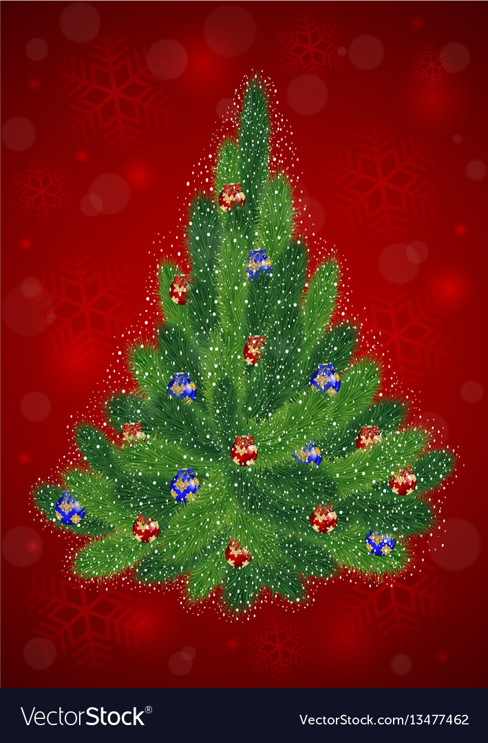 Christmas tree with background vector image Christmas tree with background
