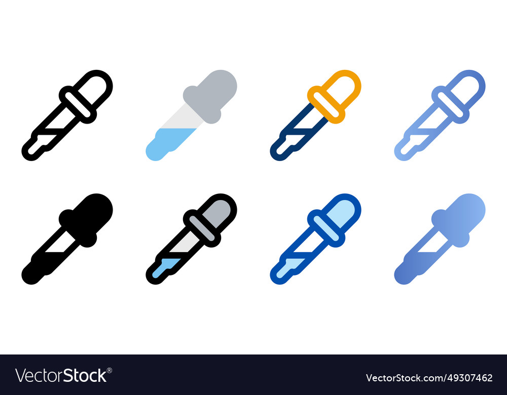 Color picker icons in different style vector image Color picker icons in different style