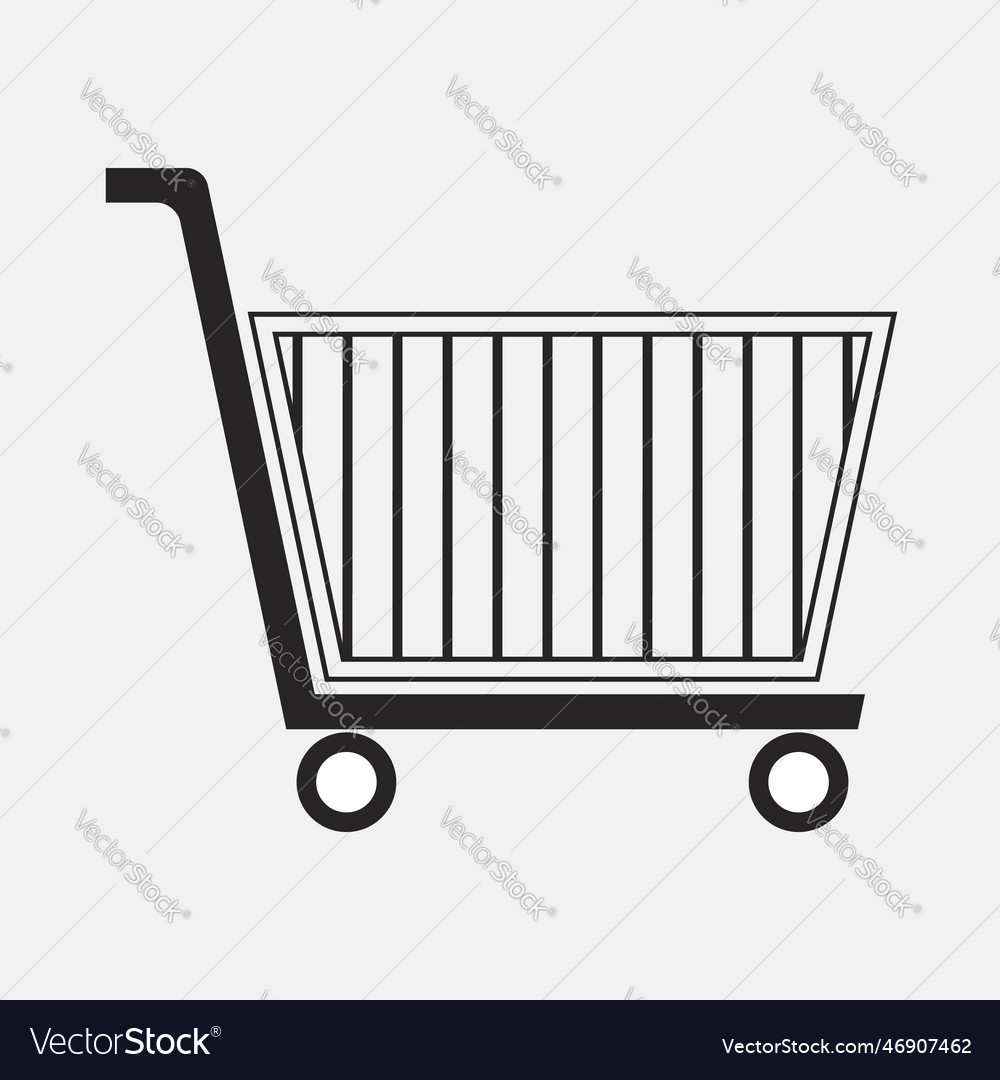 Contour line drawing of supermarket shopping cart Vector Image