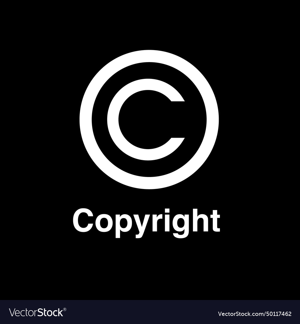 Copyright symbol in flat style Royalty Free Vector Image