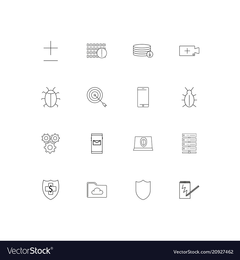 Internet technologies linear thin icons set