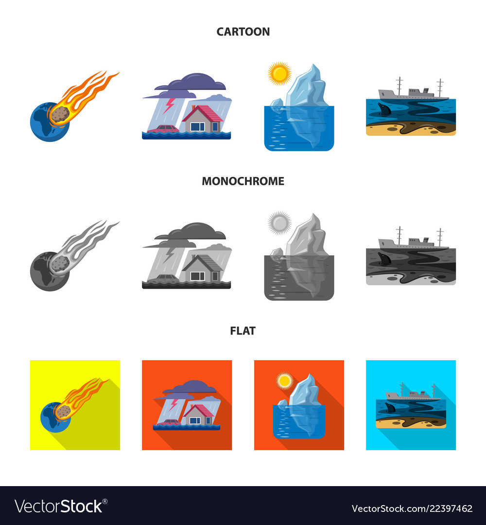 Isolated object of natural and disaster symbol Vector Image Isolated object of natural and disaster symbol