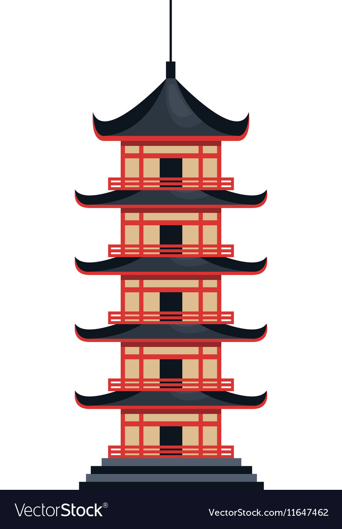 Japanese building culture icon Royalty Free Vector Image