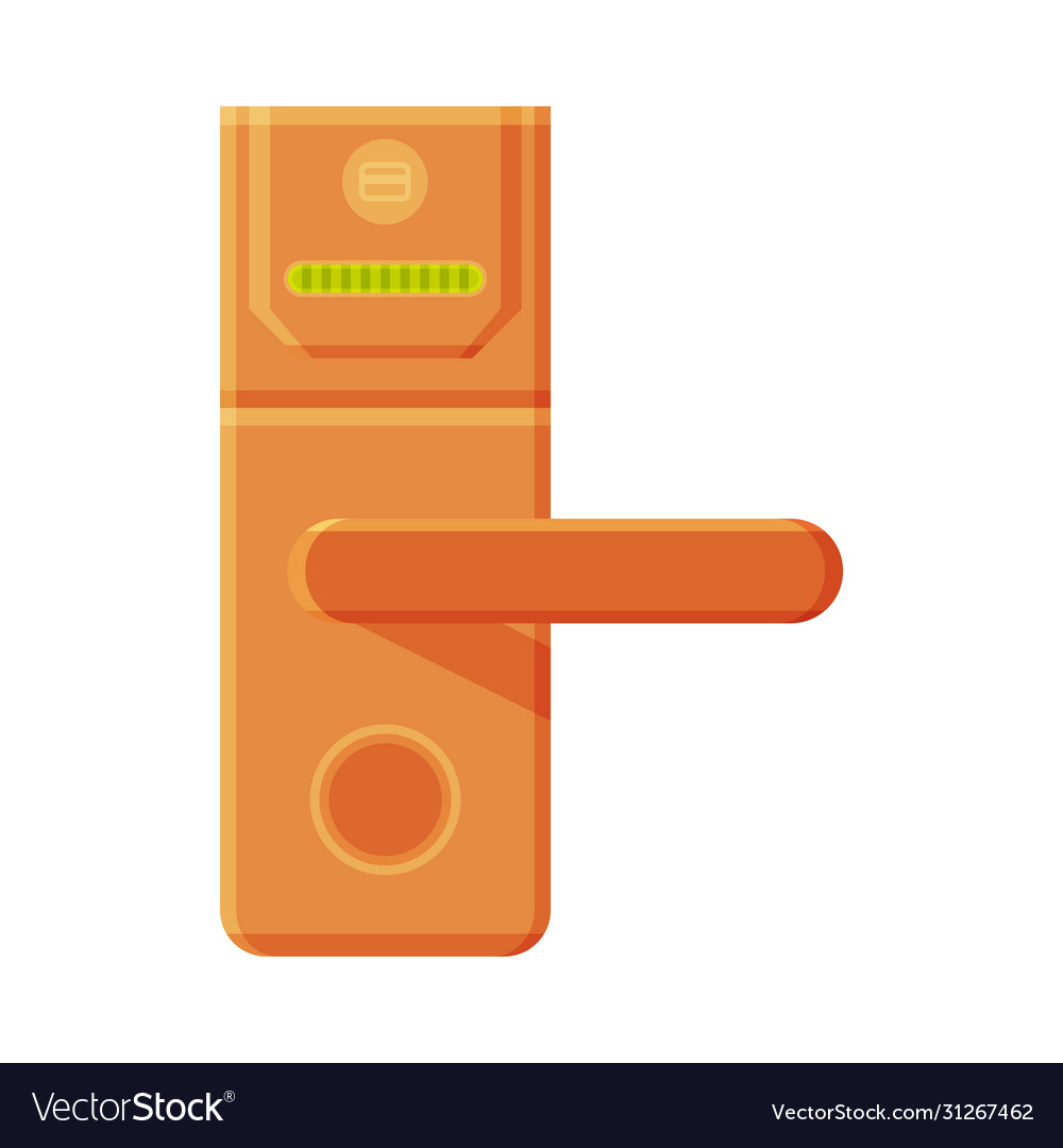 Metal golden door handle with push mechanism Vector Image