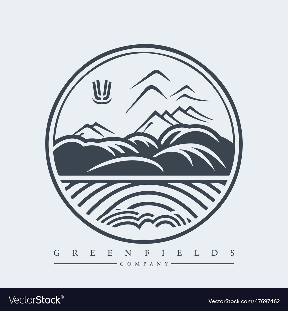 Modern abstract logo template of fields Vector Image Modern abstract logo template of fields