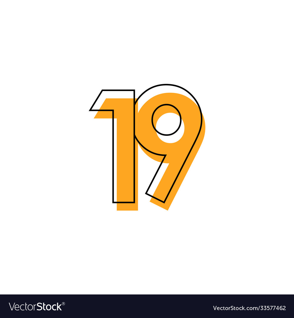 Number 19 template design for anniversary