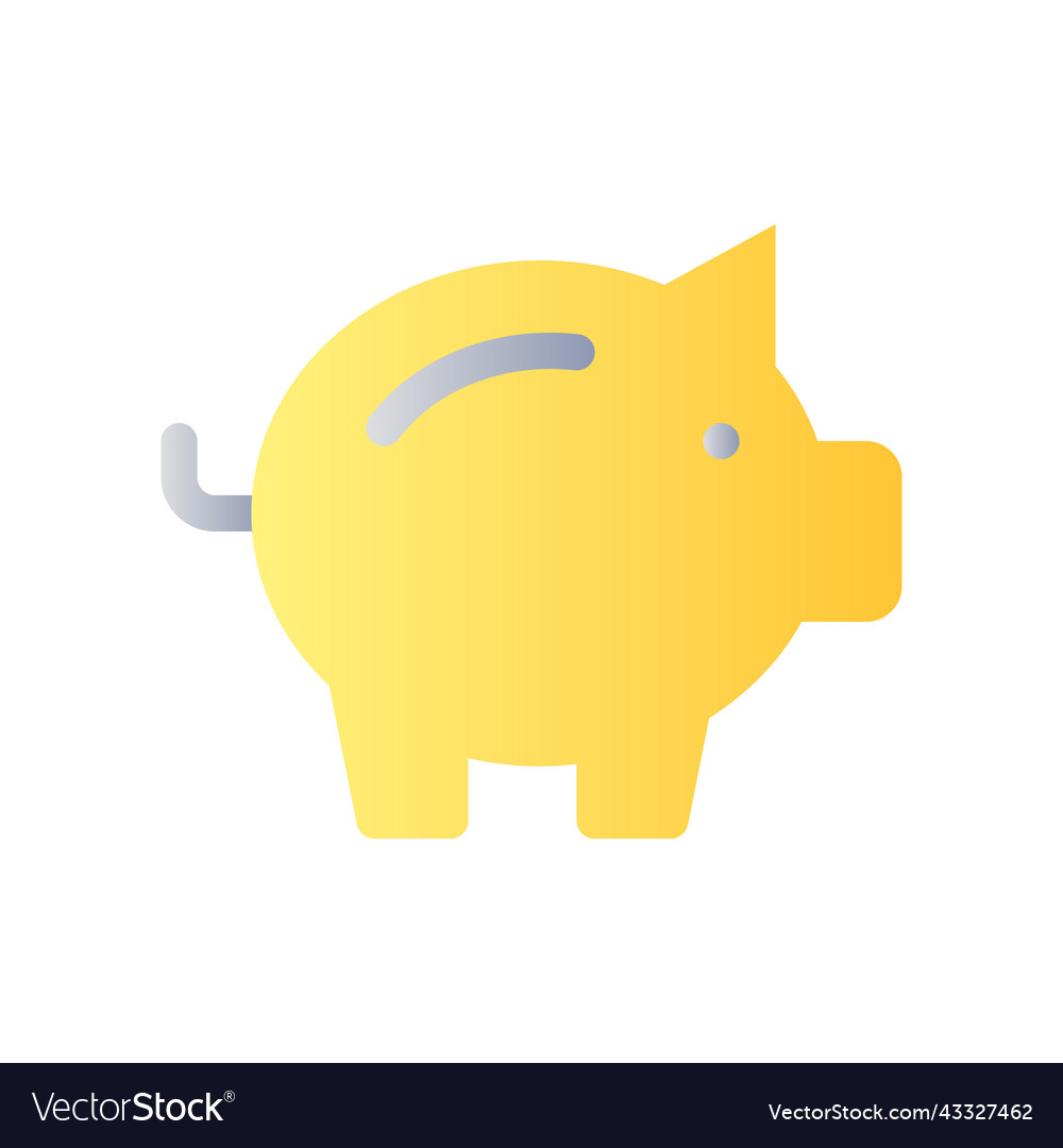 Piggy bank flat gradient color ui icon vector image Piggy bank flat gradient color ui icon