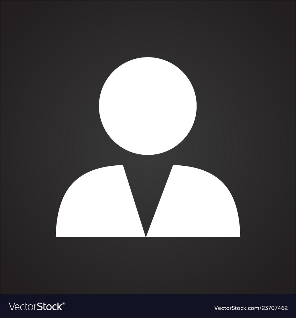 Profile icon on black background for graphic Vector Image