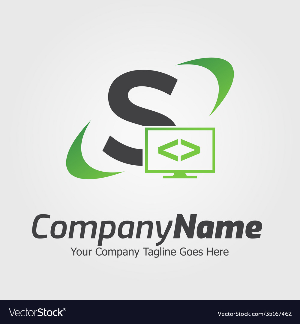 Programming code and computer monitor logo